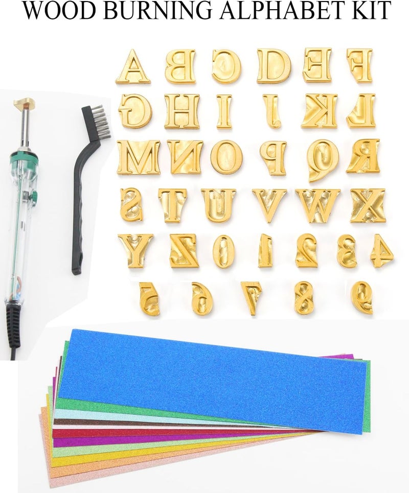 AIMOADO 5/8" 36 Pcs Wood Burning Letter Kit, Wood Burning Letters and Numbers Stamps for Wood Branding Leather Crafting, Ideal Wood Burner Letters Gifts for Christmas Wedding Birthday - Image 2